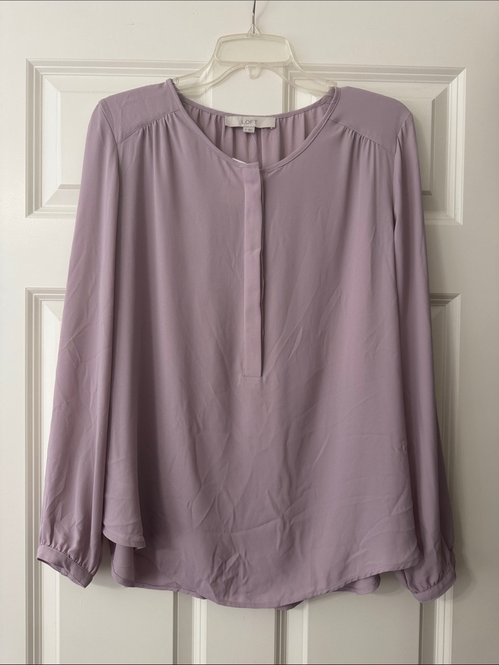 LOFT Soft Lavender Long Sleeve Button Down Blouse size M